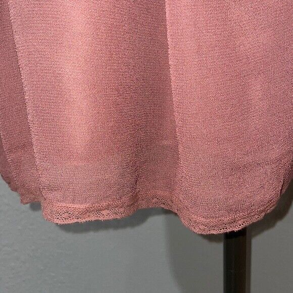 Wilfred Aritzia Babydoll Smocked Mini Dress size S Burgundy Crew Neck - Picture 8 of 13